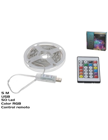 TIRA 50 LED RGB C/CONTROL REMOTO 5M