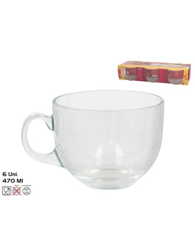 TAZAS CRISTAL ELOISE X6  470ML