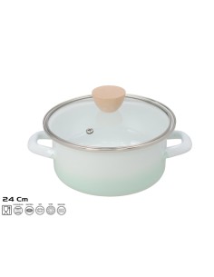 CACEROLA OCEANO 24CM ACERO ESMALT.