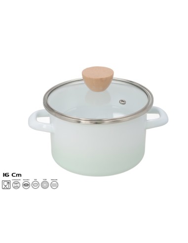 OLLA OCEANO 16CM ACERO ESMALT.