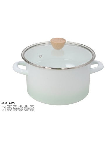 OLLA OCEANO 22CM ACERO ESMALT.