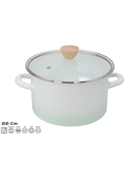 OLLA OCEANO 22CM ACERO ESMALT.