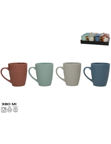 TAZA MUG 380 GALDEANA 380ML GRES 4 SURT.