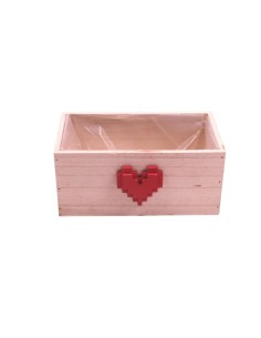 CAJA MADERA RECTANGULAR CON CORAZÓN  25X13 H12