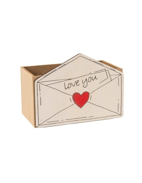 CAJA SOBRE DE MADERA LOVE YOU RECTANGULAR 20X10,5 H14
