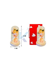 CUPULA LED RAMO ROSAS NARANJA  21CM