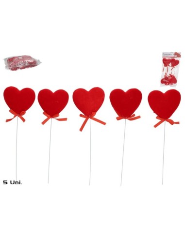 SET 5 CORAZONES DECORACION 24,5X8X2,3 CM
