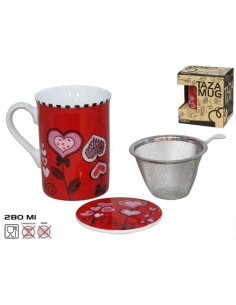 TAZA MUG LOVE 280ML C/FILTRO Y TAPA