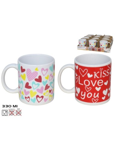 JARRA MUG PORCELANA LOVING 330ML 2 SURTIDOS