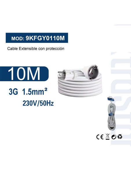 CABLE EXTENSIBLE C/PROTE 10 MTS  3G1.5MM~