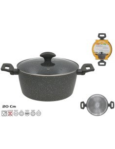 CACEROLA ALUMINIO C/TAPA CRISTAL LOKI 20CM