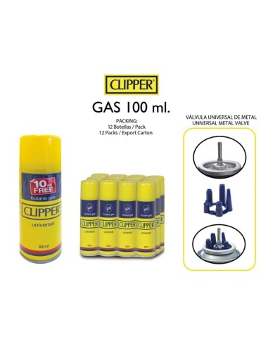 GAS CLIPPER 100ML VALVULA METAL