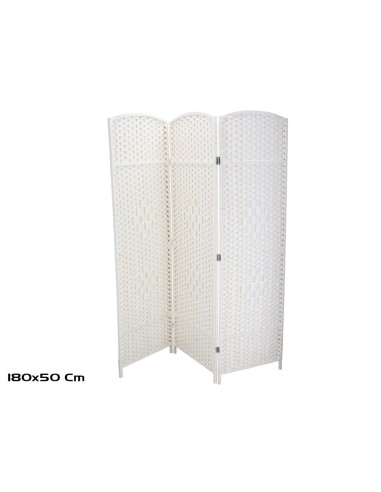 BIOMBO 3/HOJAS RAFAELA 180X50CM BLANCO