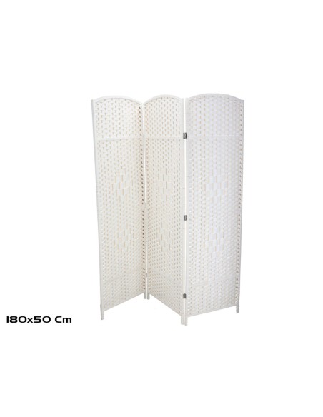 BIOMBO 3/HOJAS RAFAELA 180X50CM BLANCO