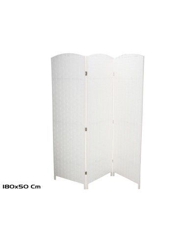 BIOMBO 3/HOJAS ROMINA 180X50CM BLANCO