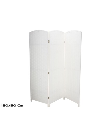 BIOMBO 3/HOJAS ROMINA 180X50CM BLANCO