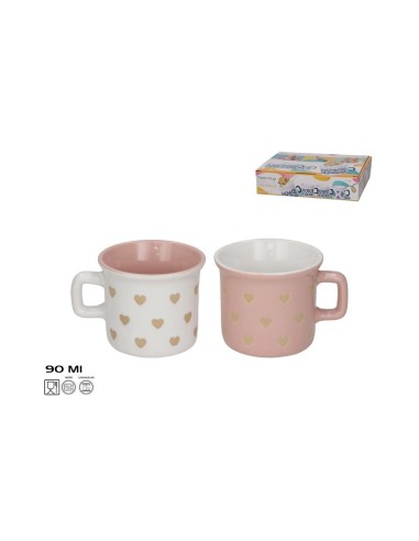 TAZA MUG GRES 90ML LOVE 2 SURT