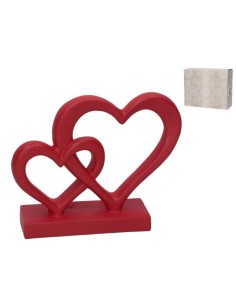 FIGURA CORAZONES ROJOS 20X5,5X16 CM RESINA