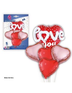 SET GLOBOS CORAZON LOVE YOU PQ.12 C/240U