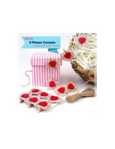 GUIRNALDA DE MINI PINZAS CON CORAZONES 3.5CM