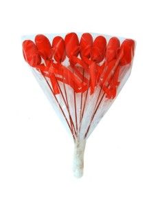 PICK  CORAZÓN  CON CINTA 3,7/35 CM 8 UNIDADES