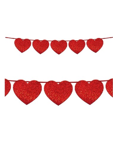 GUIRNALDA CORAZONES ROJOS PQ.12 C/144U