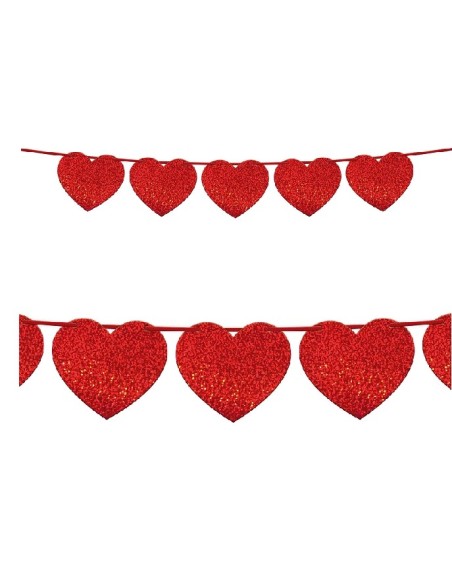 GUIRNALDA CORAZONES ROJOS PQ.12 C/144U