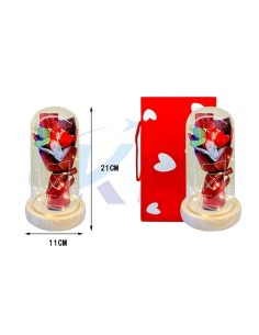 CUPULA LED RAMO ROSAS ROJAS  21CM