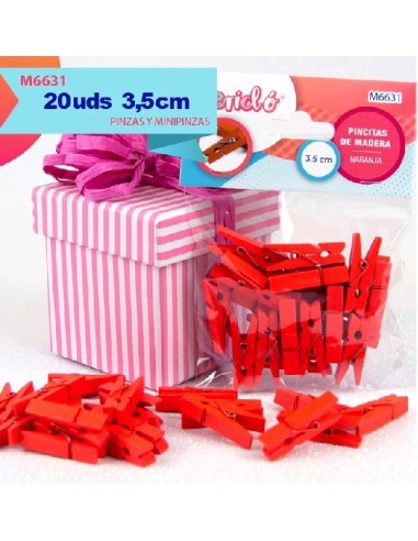 PINCITAS DE MADERA NARANJA 3.5CM