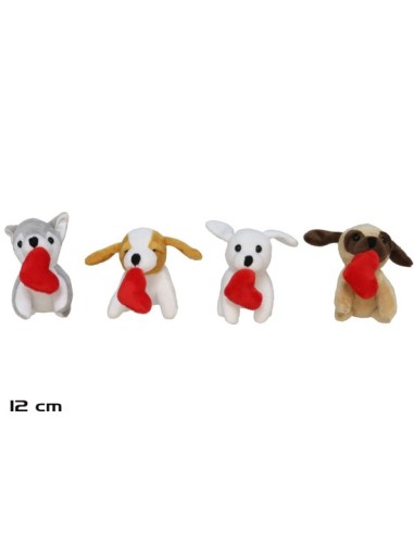 PERRITO CON CORAZON 12 CM 4 MODELOS