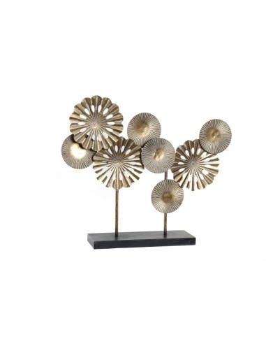 DECORACION METAL MADERA 59X12X50,5 DORADO
