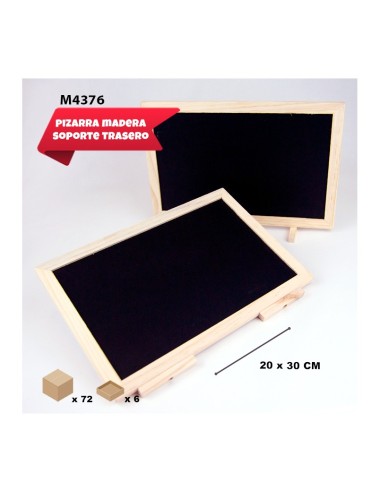 PIZARRA DE MADERA CON SOPORTE TRASERO