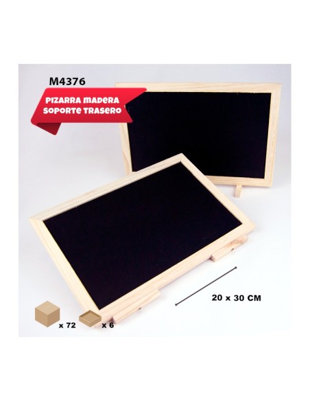 PIZARRA DE MADERA CON SOPORTE TRASERO