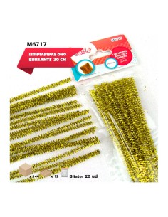 LIMPIAPIPAS BRILLANTE DORADO 0.6X30CM 20PCS