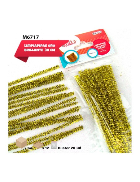 LIMPIAPIPAS BRILLANTE DORADO 0.6X30CM 20PCS