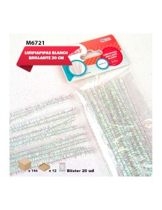 LIMPIAPIPAS BRILLANTE BLANCO 0.6 X 30CM 20PCS