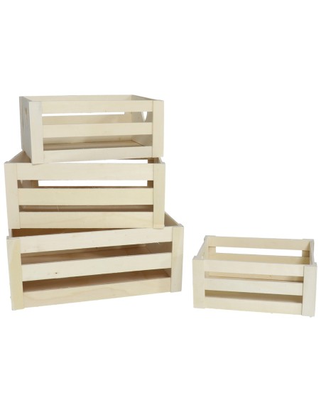 CAJA MADERA X4 NATURAL
