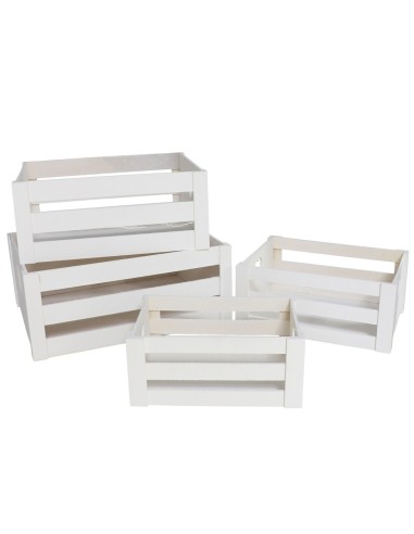 CAJA MADERA X4 BLANCO