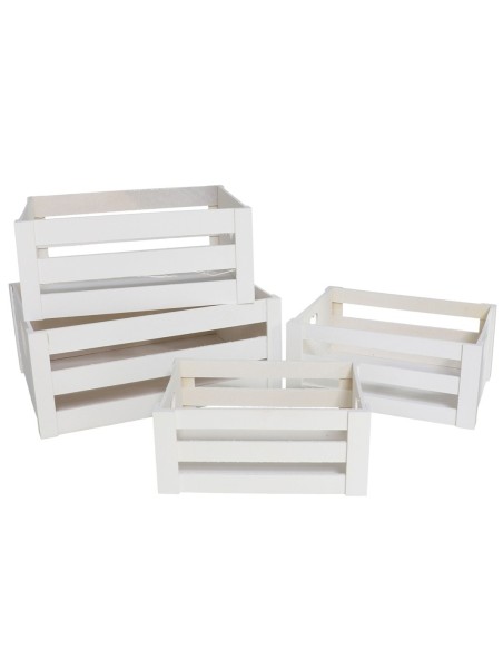 CAJA MADERA X4 BLANCO