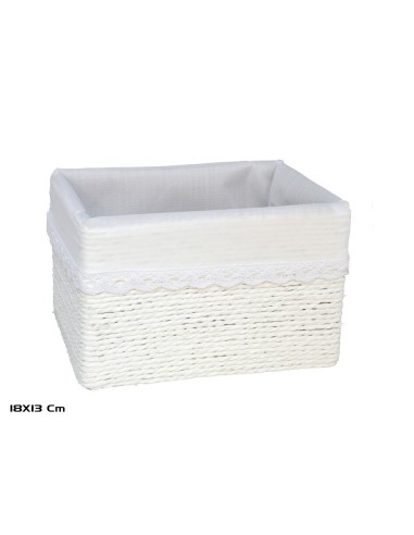 CESTA AZKAR BLANCO RECTAN. 18X13X11CM