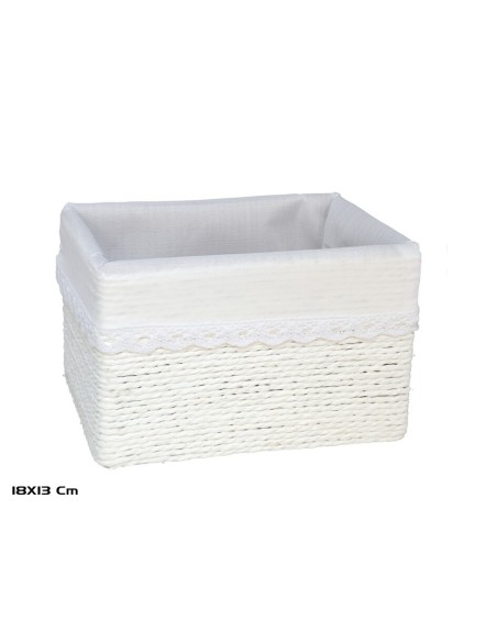 CESTA AZKAR BLANCO RECTAN. 18X13X11CM