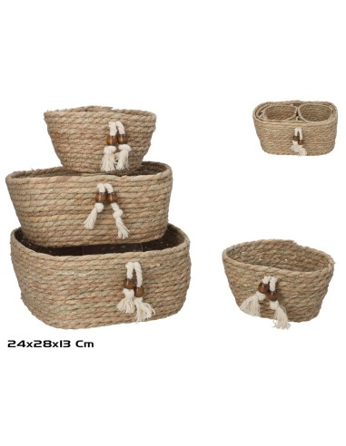 SET 4 CESTAS ADONIS 28X24X13CM