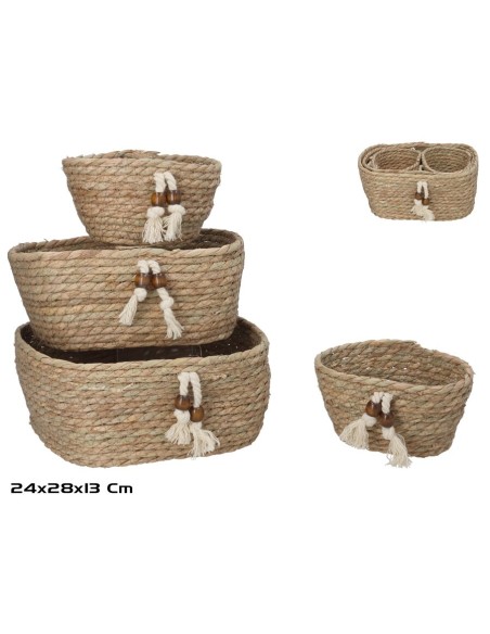 SET 4 CESTAS ADONIS 28X24X13CM