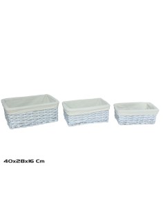 CESTA X3 PENELOPE 40X28X16CM BLANCO
