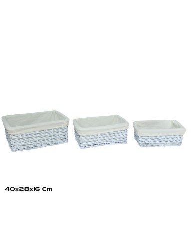 CESTA X3 PENELOPE 40X28X16CM BLANCO