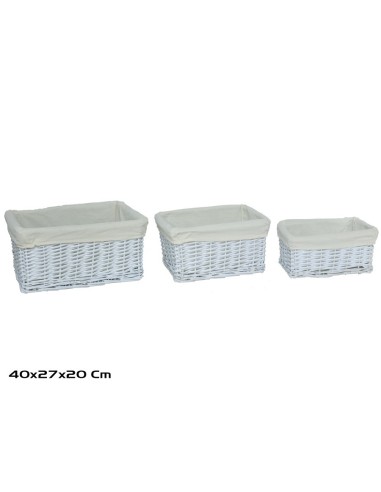 CESTA X3 PENELOPE 40X27X20CM BLANCO