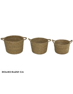 SET 3 CESTAS SEVILLA NATURA 40,5X30X22 CM