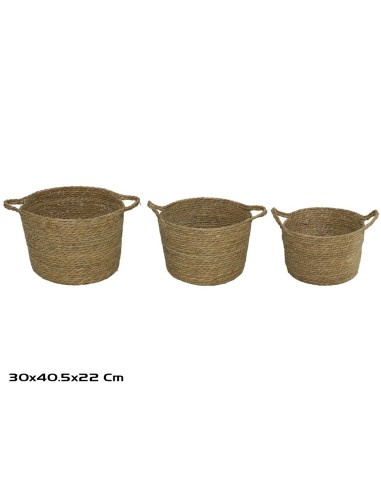 SET 3 CESTAS SEVILLA NATURA 40,5X30X22 CM