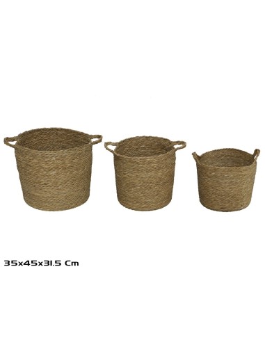SET 3 CESTAS SEVILLA NATURA 45X35X31,5 CM