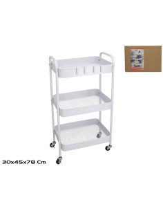 CARRITO MULTIUSOS 3 NIVELES LOLI 78X30X45CM BLANCO